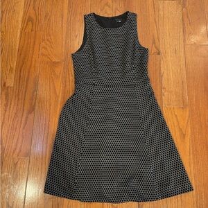 Theory Black and Gray Patterned Dress